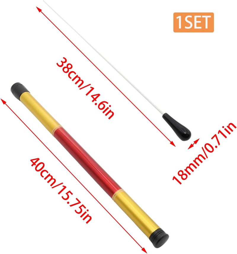 Wuyituart 15 Inch Conducting Baton with Resin Handle Lightweight Drum Major Baton with Case, Black - Image 2
